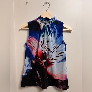 Worthington Sleeveless Blouse Women’s Size PS Petite Small Blue